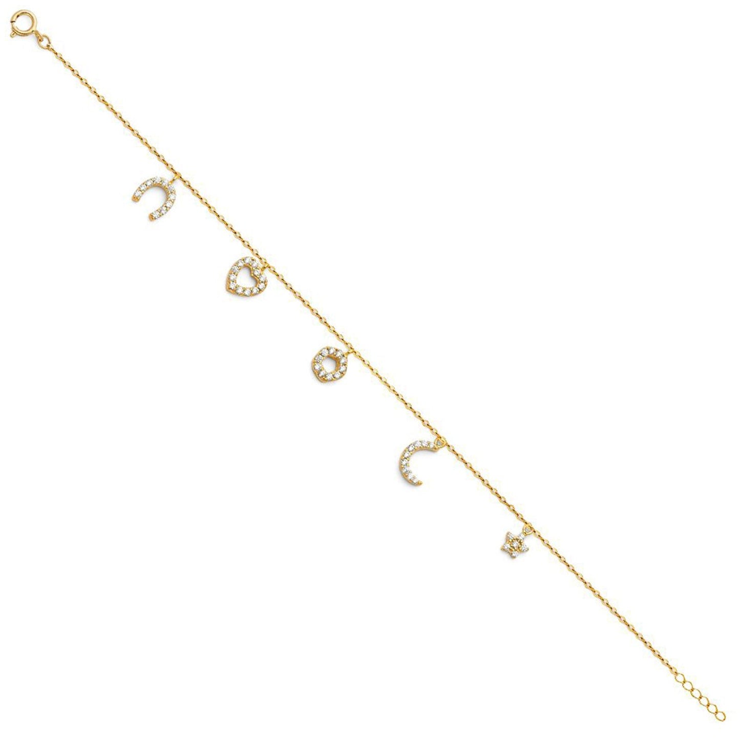14K Yellow Gold Light Zirconia Bracelet