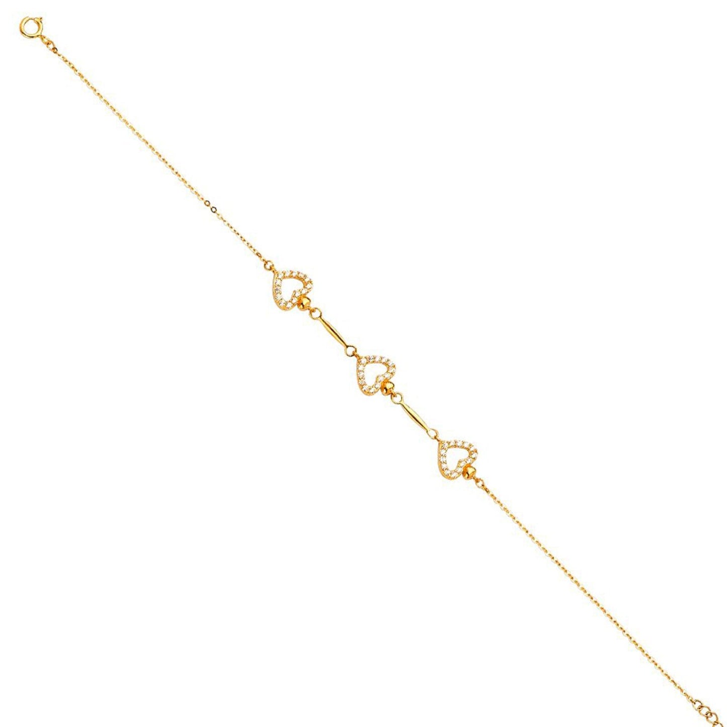14K Yellow Gold Spades Light Bracelet