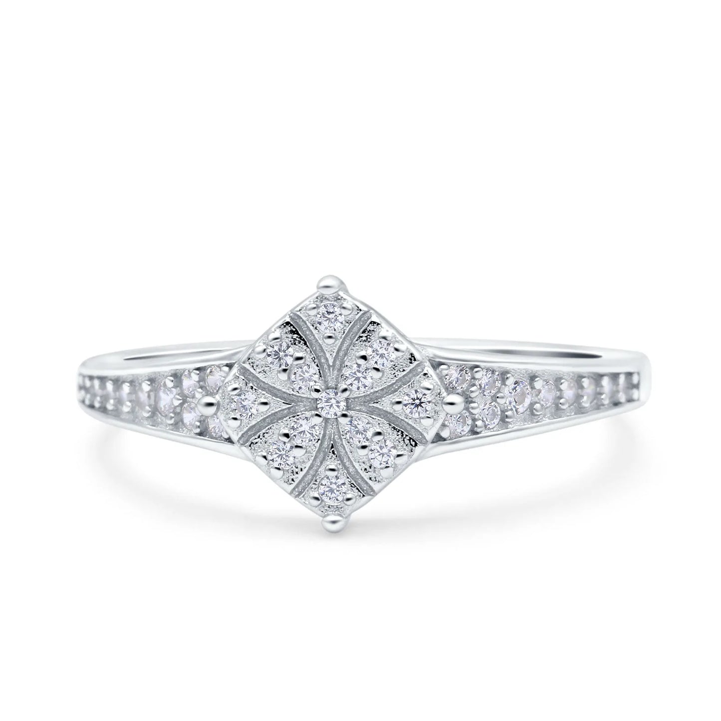 14K White Gold Zirconia Ring