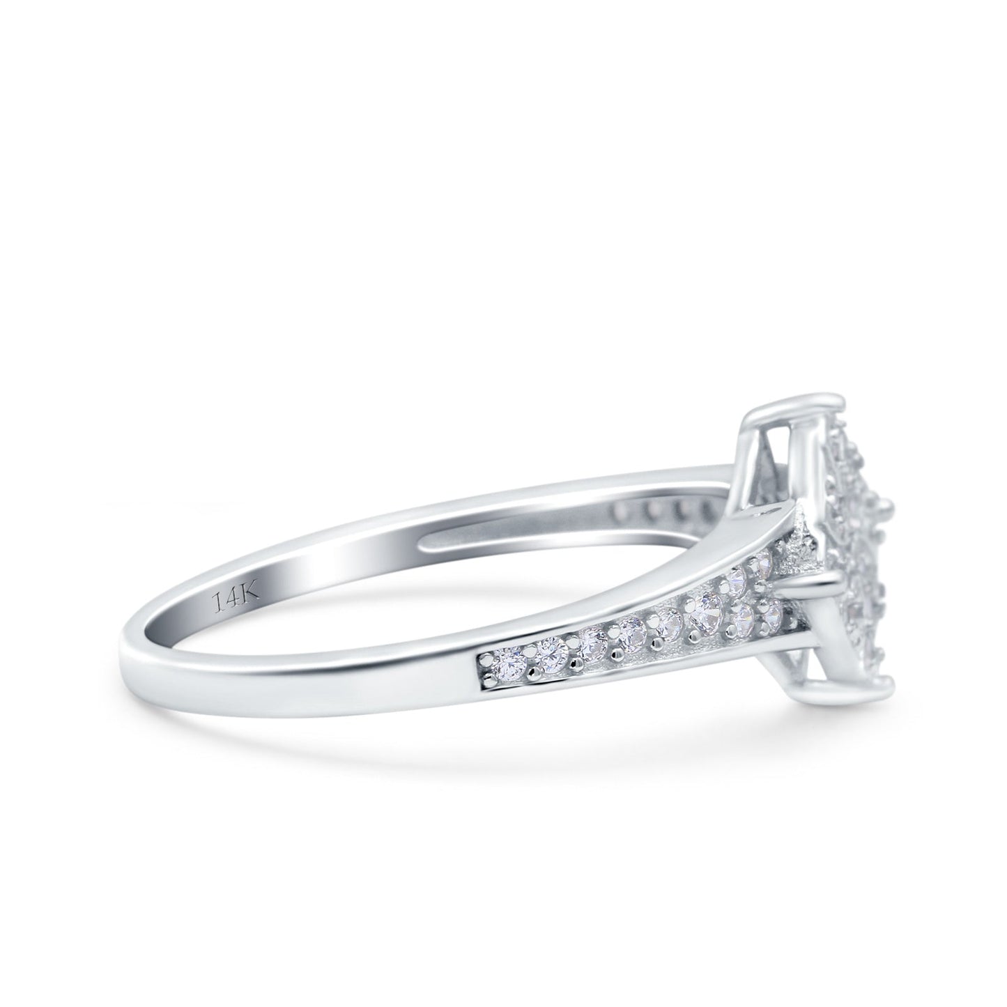 14K White Gold Zirconia Ring
