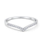 14K White Gold V shape Diamond Ring