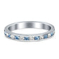 Aquamarine & Clear Zirconia 925 Silver Ring