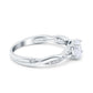 14K White Gold Infinity Twist Art Zirconia Wedding Ring